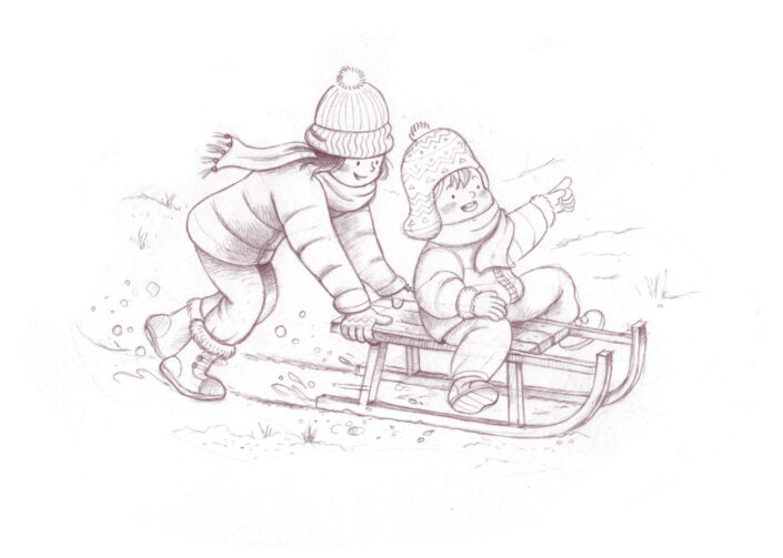 illustrazione-scolastica-bambini-neve-matita