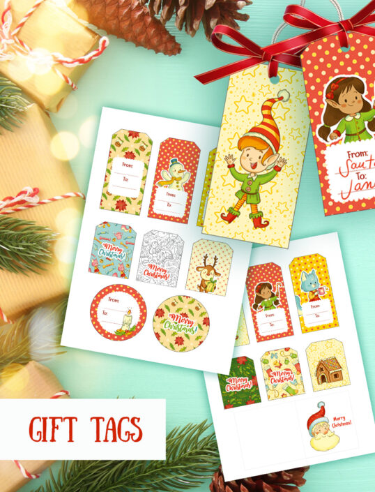 Pattern design natale - gift tag