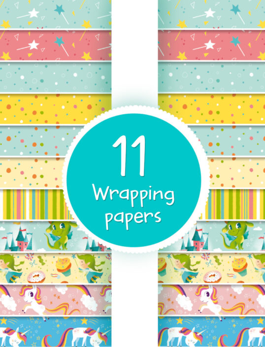 Pattern design - kit compleanno fate - carta regalo