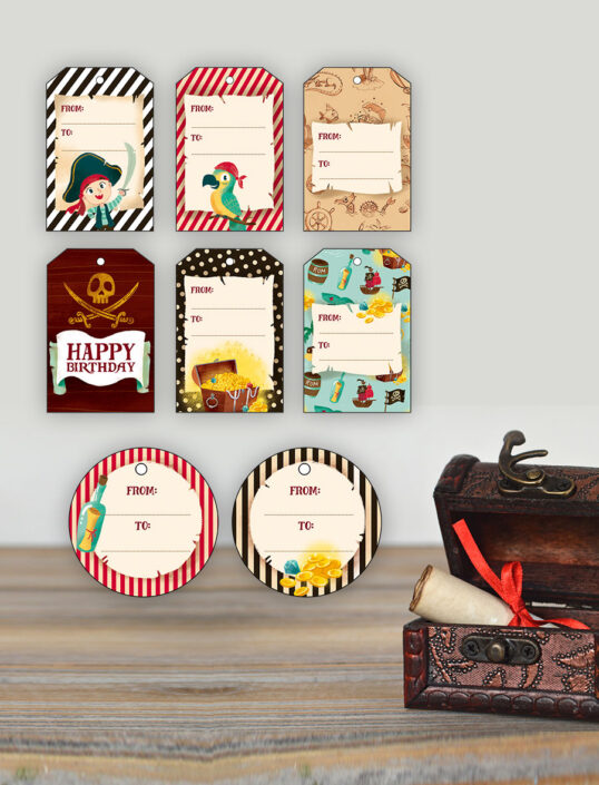 Pattern design - kit compleanno pirati - gift tag